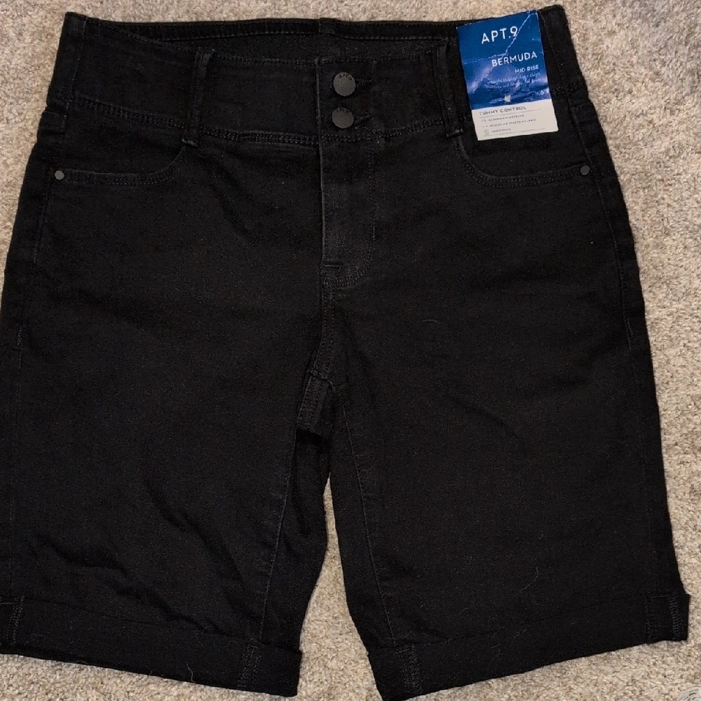 Apt. 9 Classic Black Bermuda Shorts